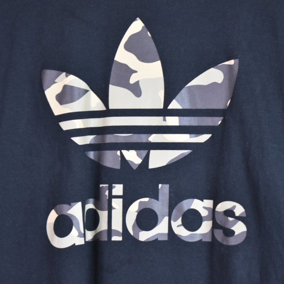 Adidas Shirt S Adult Unisex Black Camo Graphic Logo Print Short Sleeve Crew Neck - Picture 2 of 8